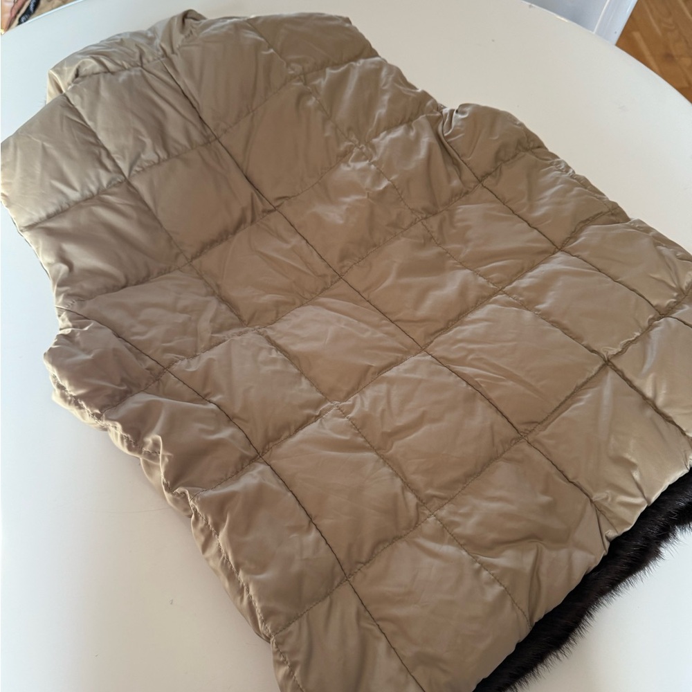 Moncler Beige Reversible Puffer Vest